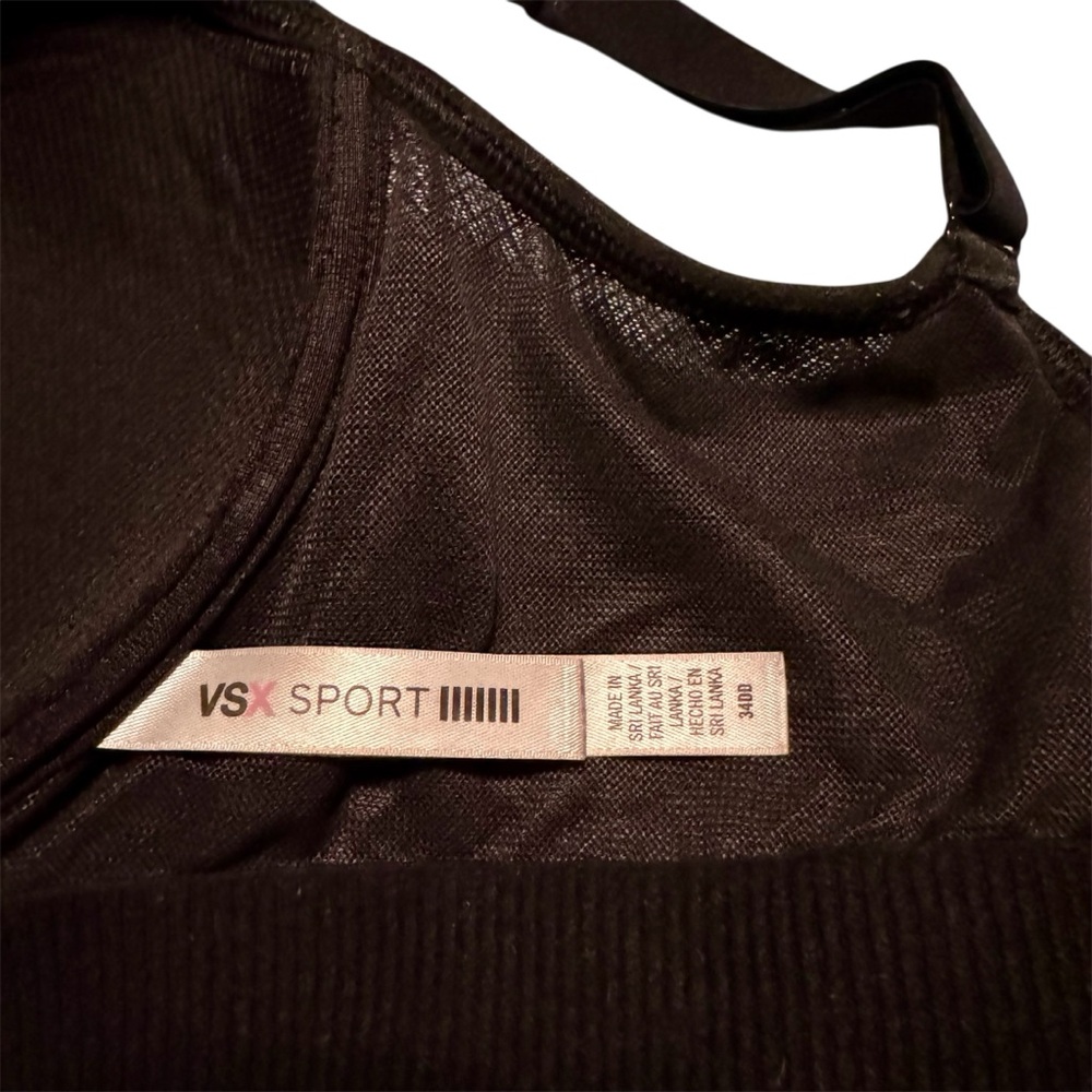 Victoria’s Sport Heathered Black Zip-Front Sports Bra Size 34DD - Picture 7 of 8
